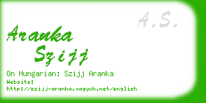 aranka szijj business card